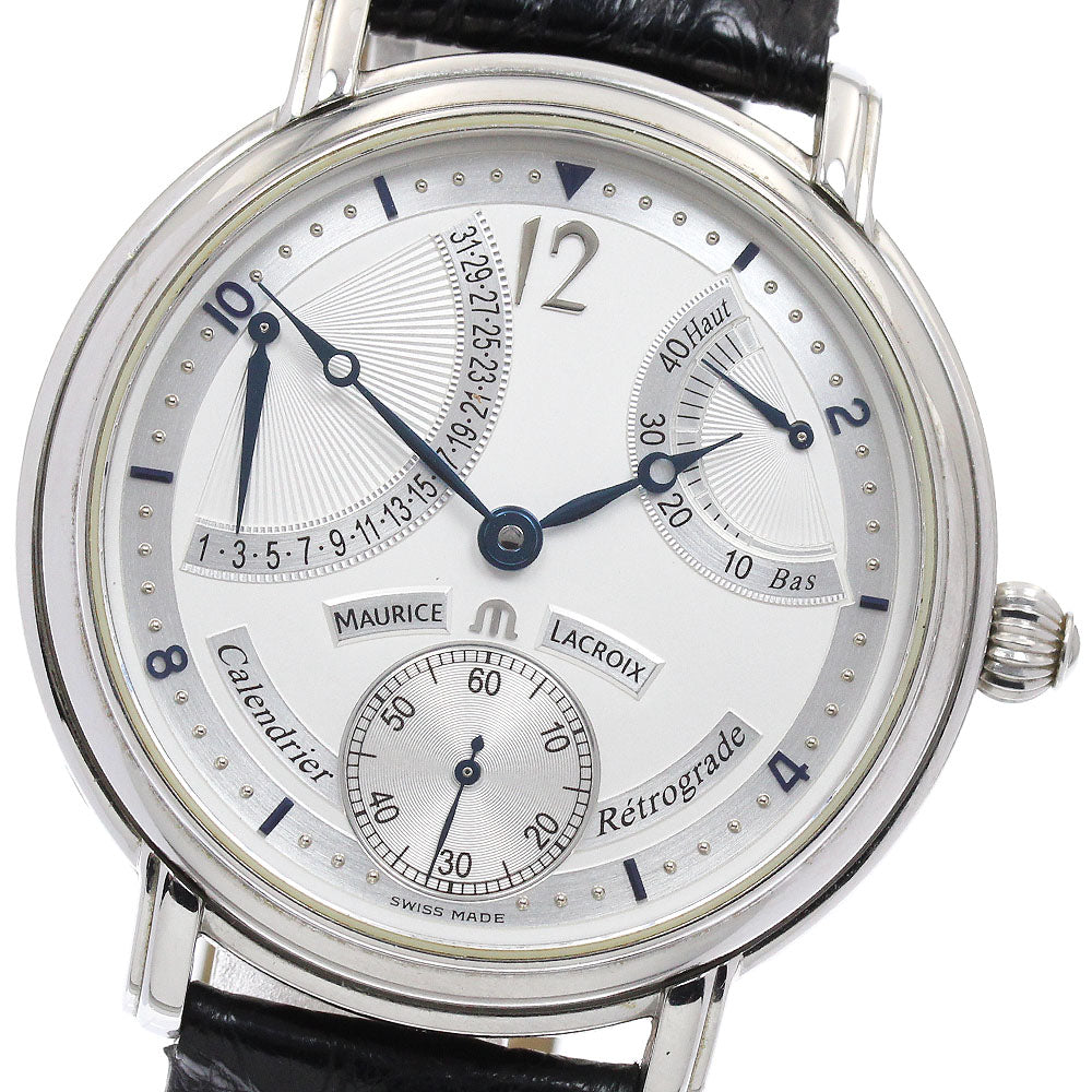 Maurice Lacroix Masterpiece Calandrie Retrograde 76840 Silver Dial Hand Winding Men's Watch_903075