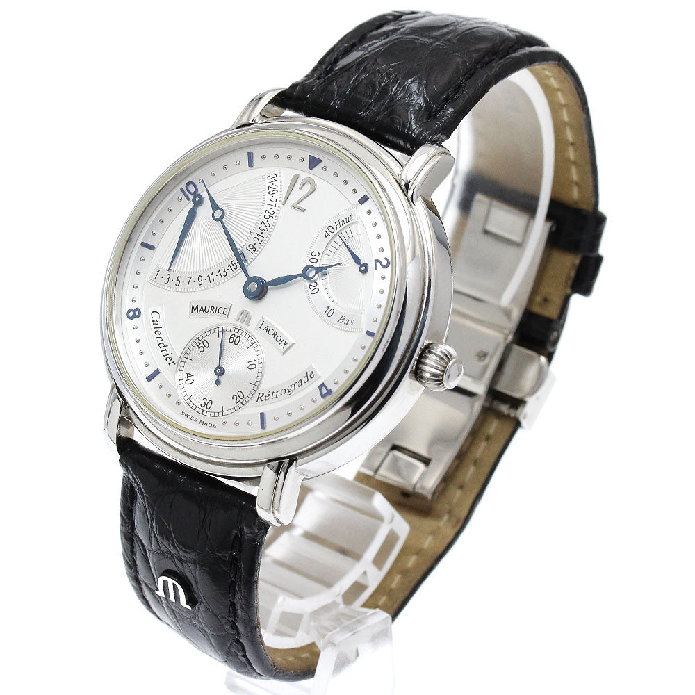 Maurice Lacroix Masterpiece Calandrie Retrograde 76840 Silver Dial Hand Winding Men's Watch_903075