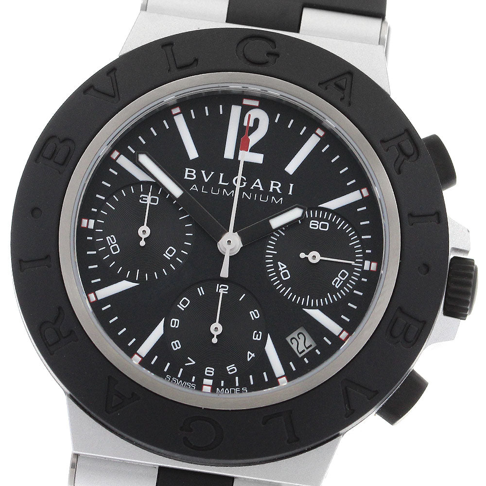 BVLGARI aluminum BB41ATCH/103868 Chronograph black Dial Automatic Men's_903191