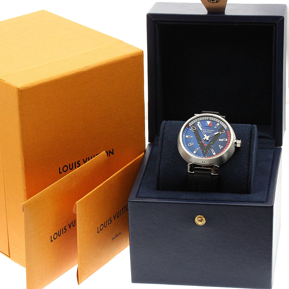 LOUIS VUITTON Tambour Q1D21 Small seconds blue Dial Automatic Men's Watch_903192