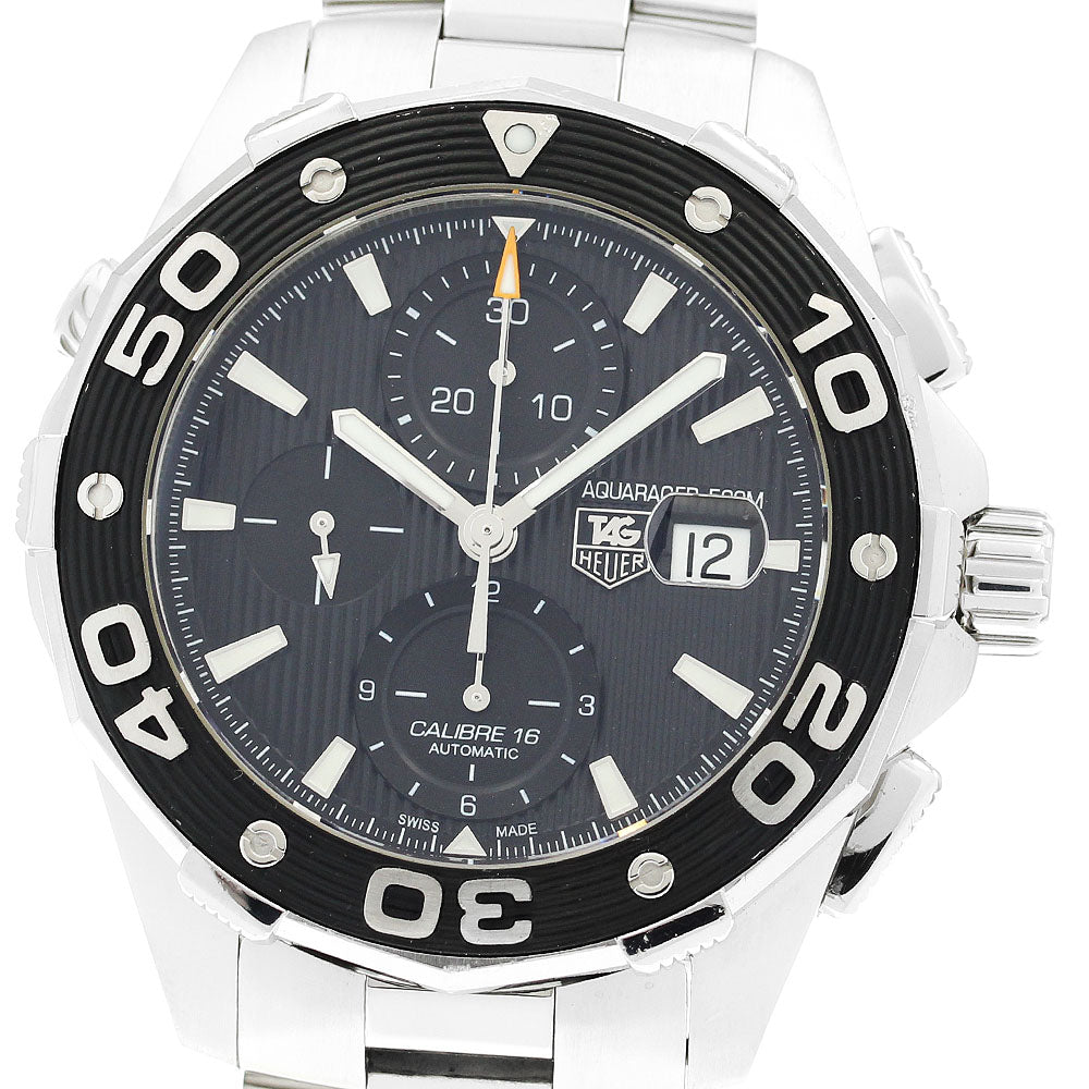 TAG HEUER Aqua racer CAJ2110 Date Chronograph black Dial Automatic Men's_903198