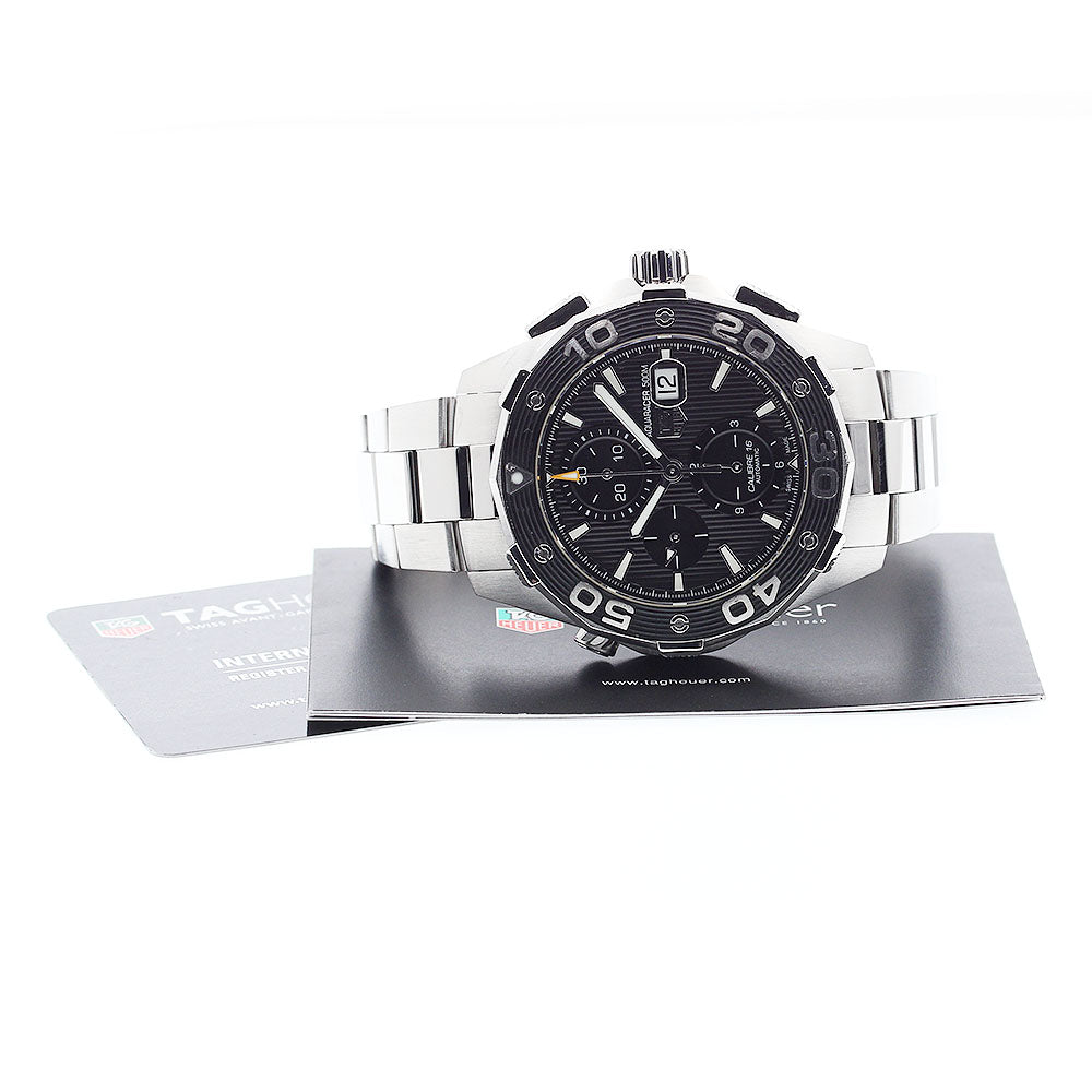 TAG HEUER Aqua racer CAJ2110 Date Chronograph black Dial Automatic Men's_903198