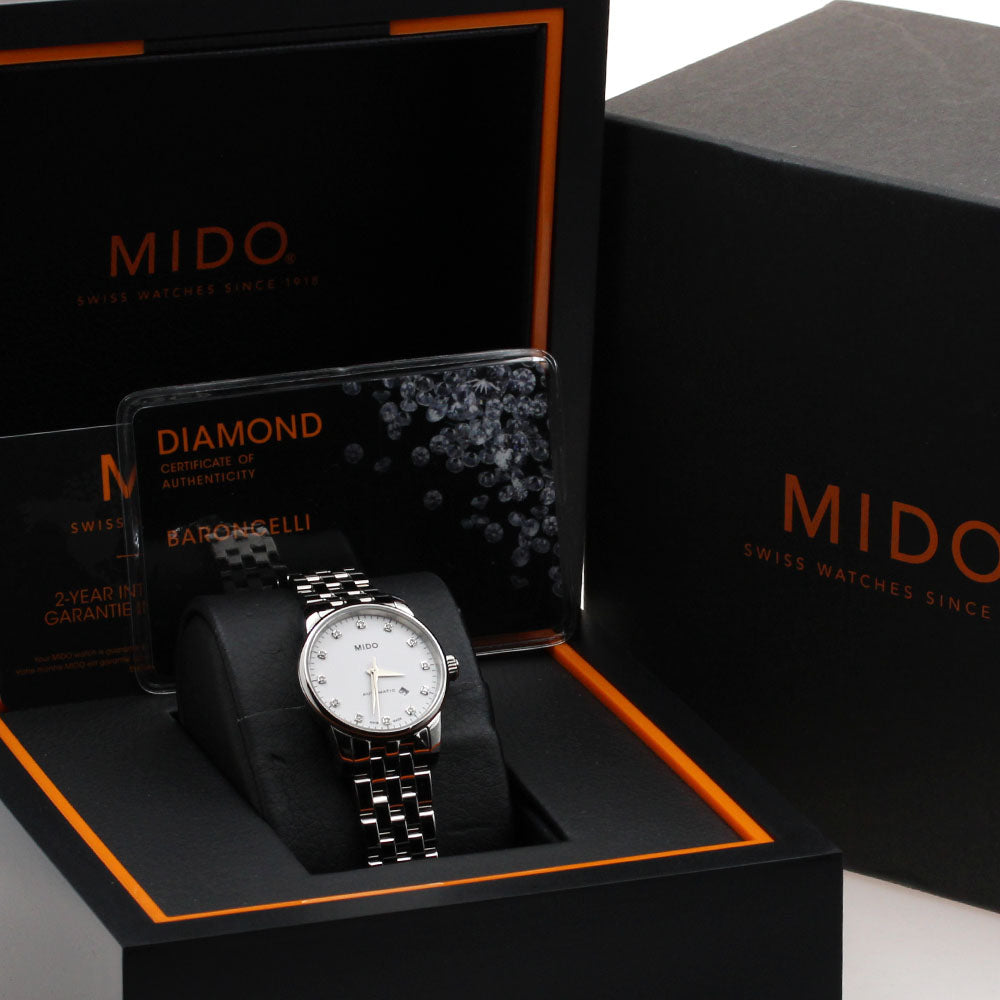 MIDO Baroncelli M7600.4.66.1 12P diamond date white Dial Automatic Ladies_903199