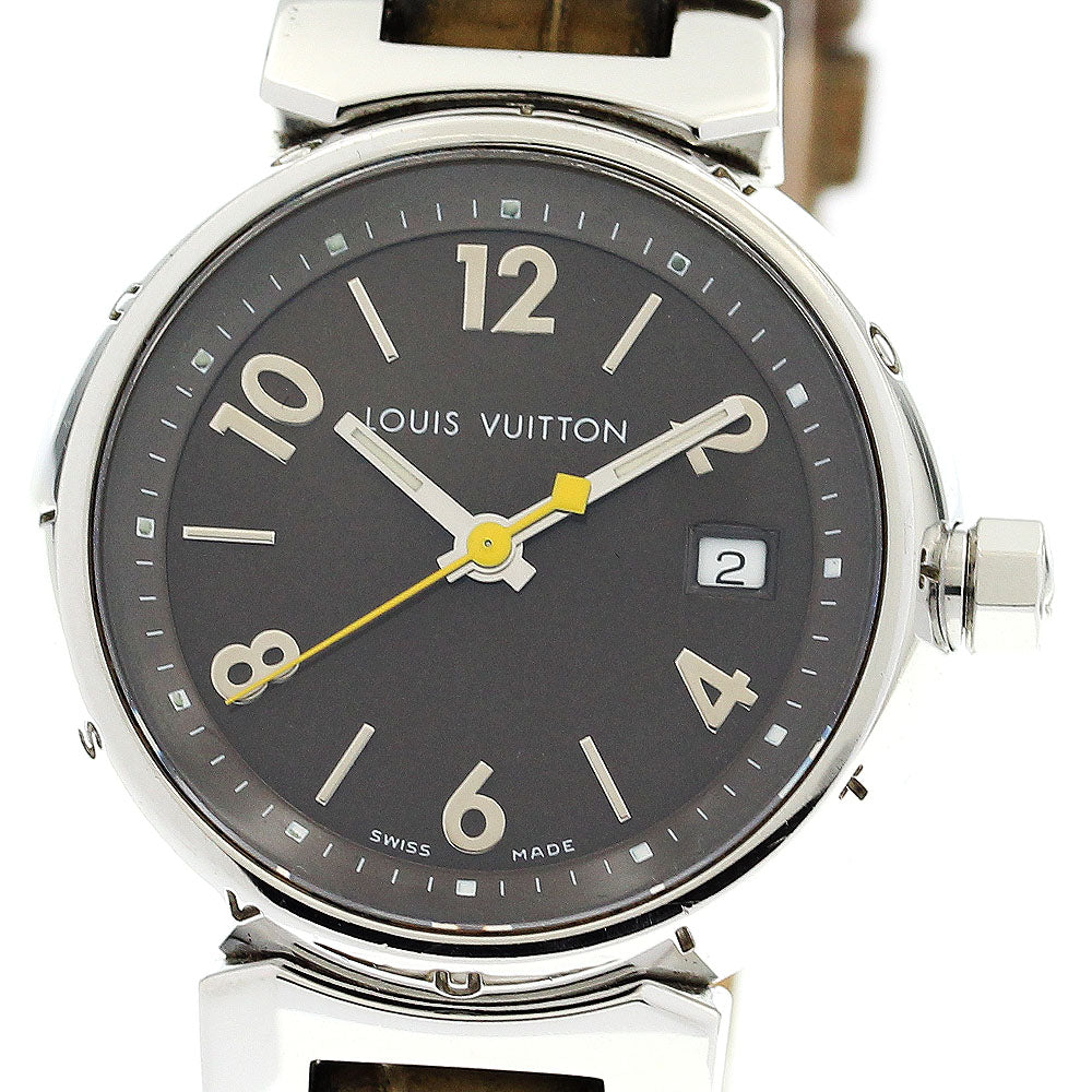 LOUIS VUITTON Tambour Q1211 Date Brown Dial Quartz Ladies Watch_903204