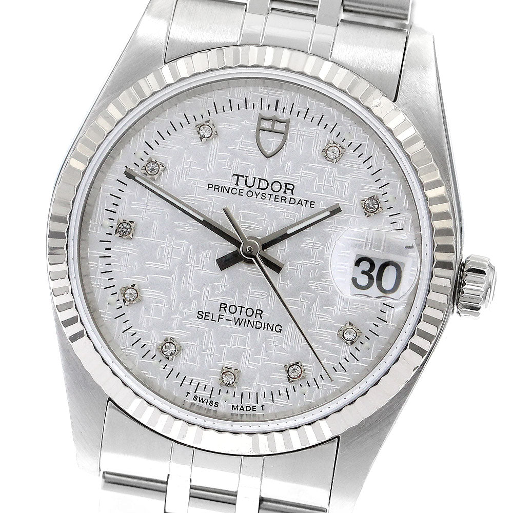 TUDOR Prince Oyster Date 74034 WG bezel 10P diamond Automatic Men's Watch_903284