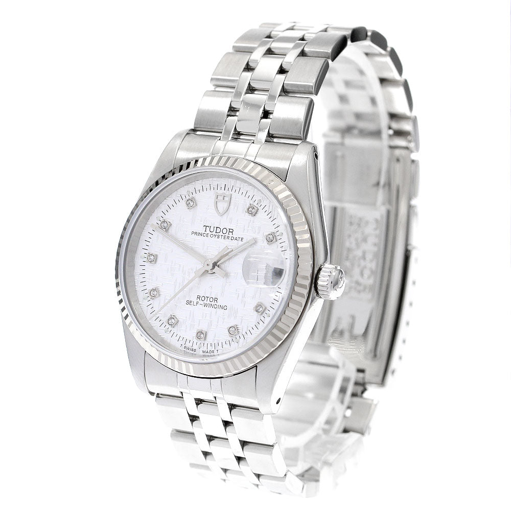 TUDOR Prince Oyster Date 74034 WG bezel 10P diamond Automatic Men's Watch_903284