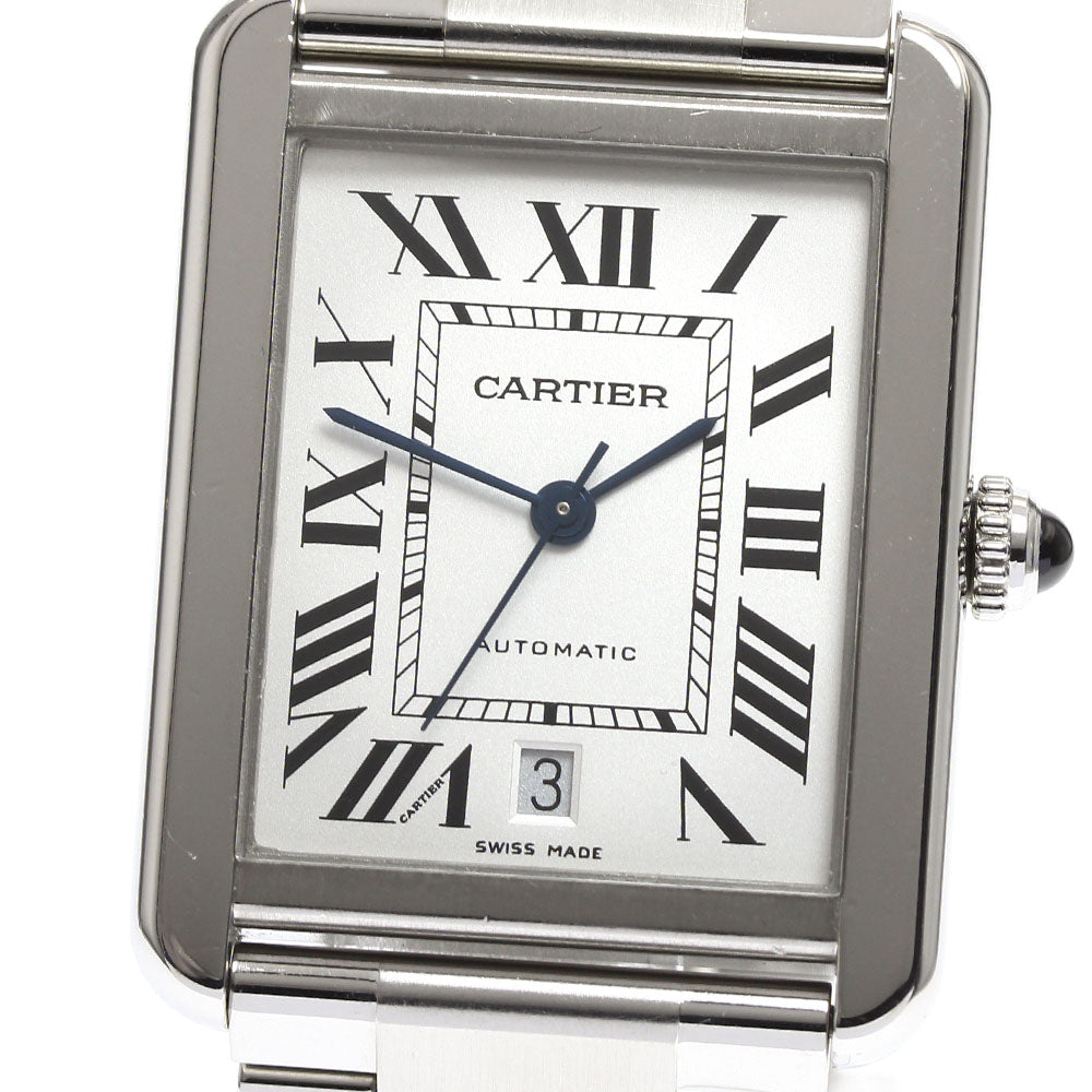 CARTIER Tank solo XL W5200028 Date Silver Dial Automatic Men's Watch_903299
