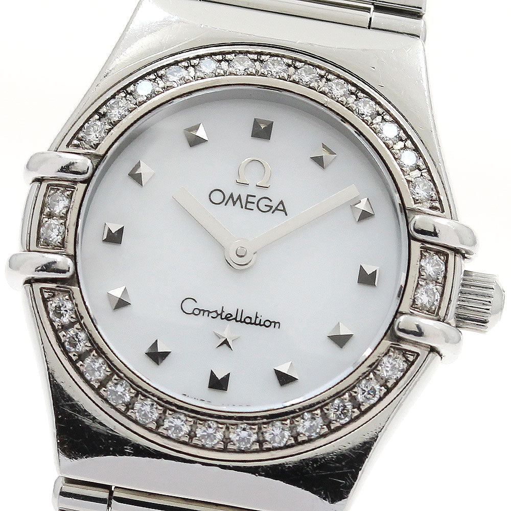 OMEGA Constellation My Choice 1475.71 Diamond bezel White shell dial White shell Dial Quartz Ladies Watch_903323
