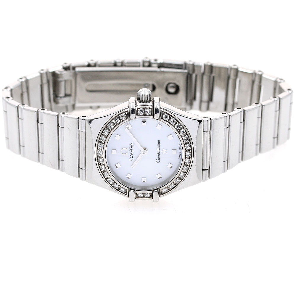 OMEGA Constellation My Choice 1475.71 Diamond bezel White shell dial White shell Dial Quartz Ladies Watch_903323