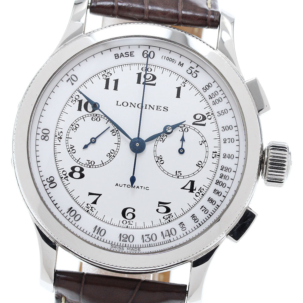 LONGINES Lindberg Atlantic Voyage L2.730.4 Chronograph white Dial Automatic Men's Watch_903342