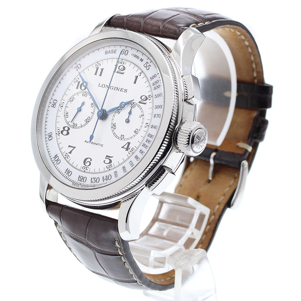 LONGINES Lindberg Atlantic Voyage L2.730.4 Chronograph white Dial Automatic Men's Watch_903342