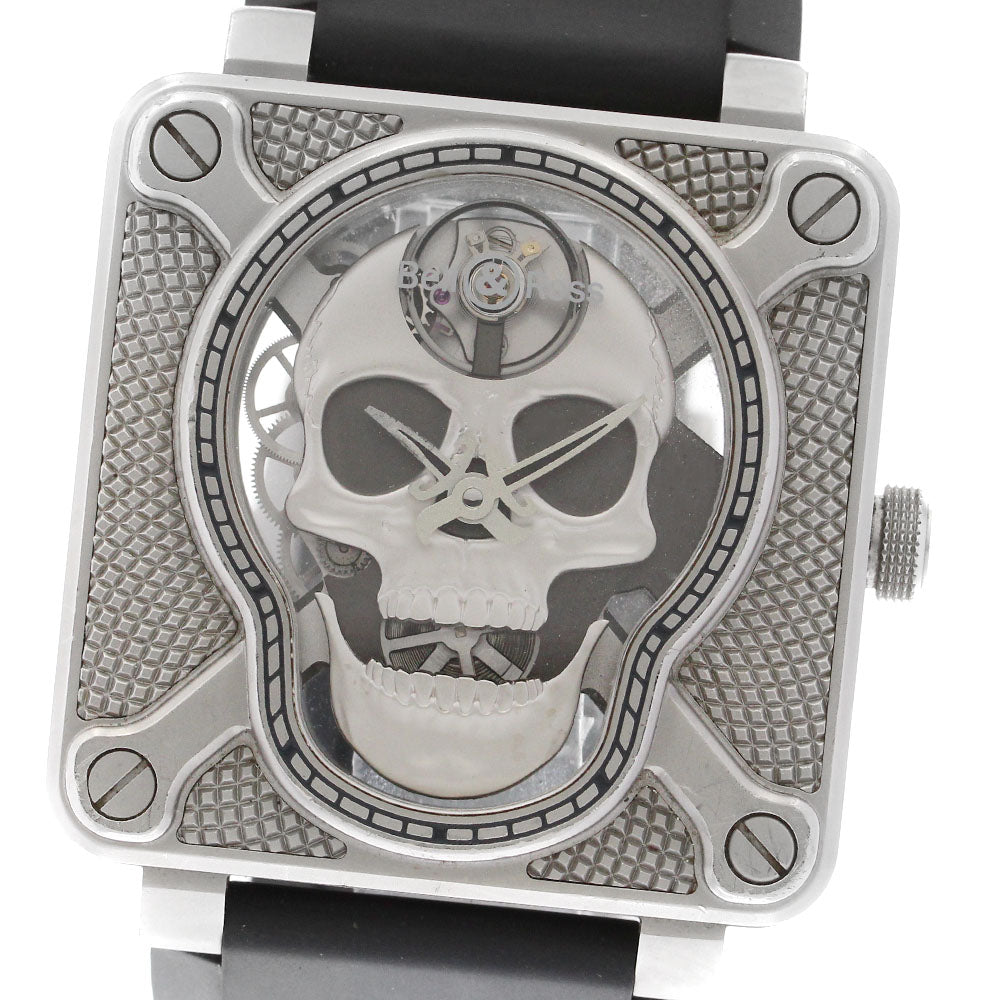 Bell＆Ross Airborne Skull BR01-SKULL Silver Dial Hand Winding Men's Watch_903348