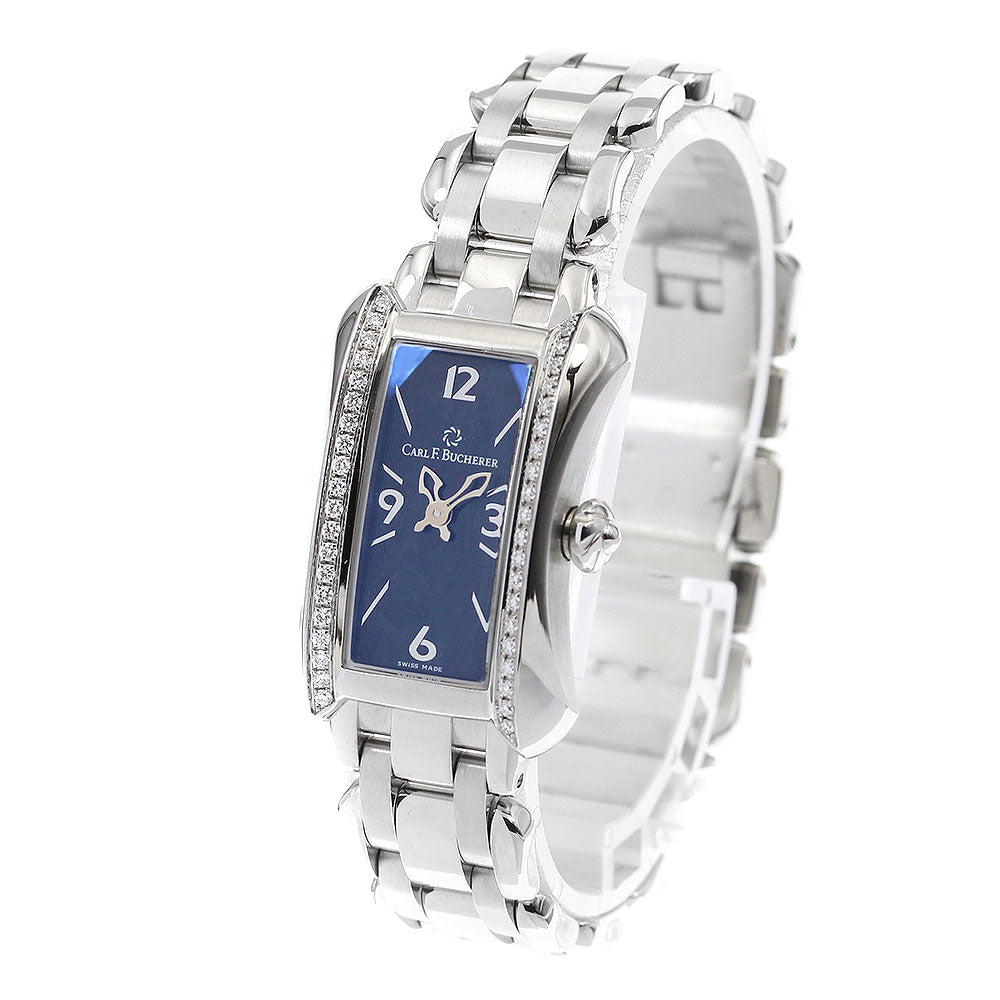 CARL F.BUCHERER Alaclea 10703.08 Diamond Bezel black Dial Quartz Ladies_903371