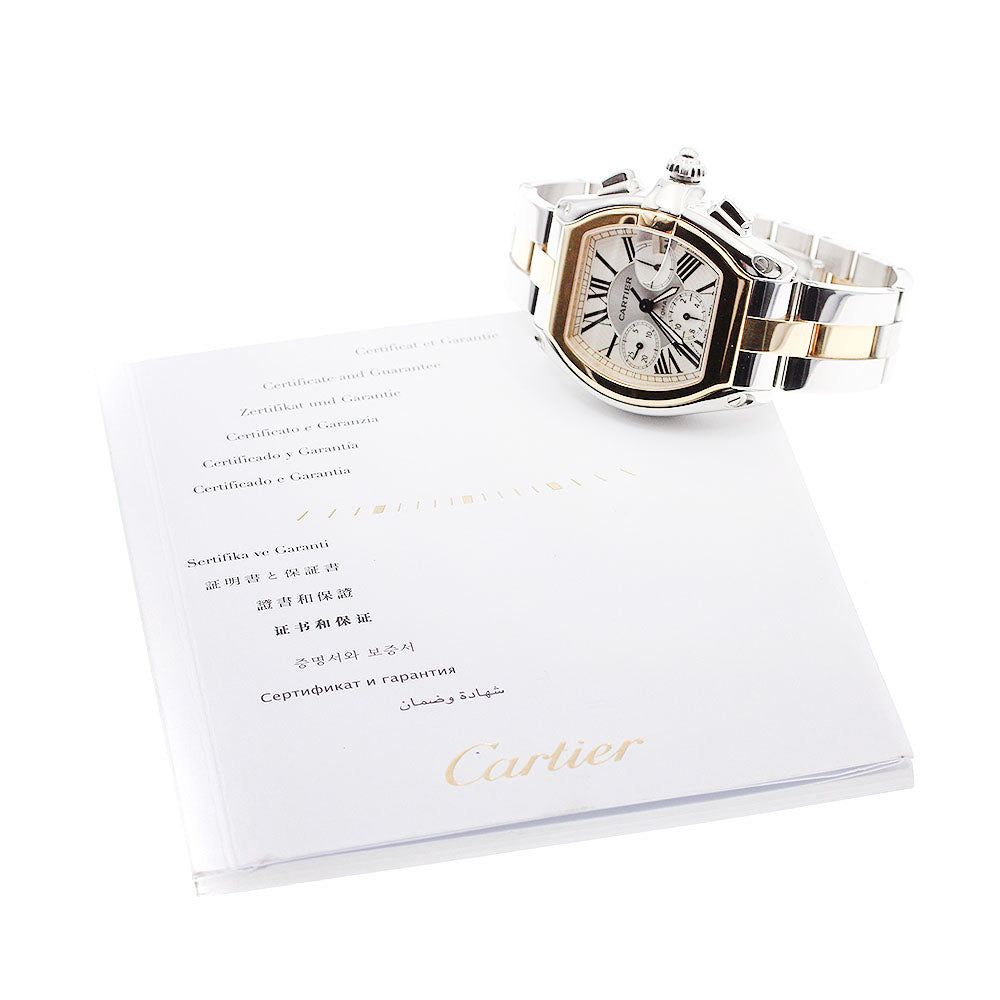 CARTIER Roadster W62027Z1 Chronograph Date Silver Dial Automatic Men's_903402