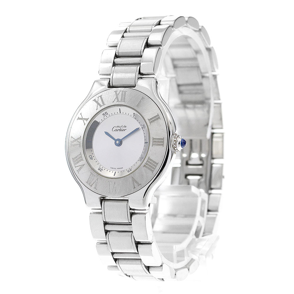 CARTIER Must21 LM W10110T2 Silver Dial Quartz Boy's Watch_903410