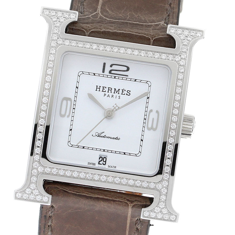 HERMES H watch HH3.530 Diamond Bezel Silver Dial Automatic Ladies Watch_903454