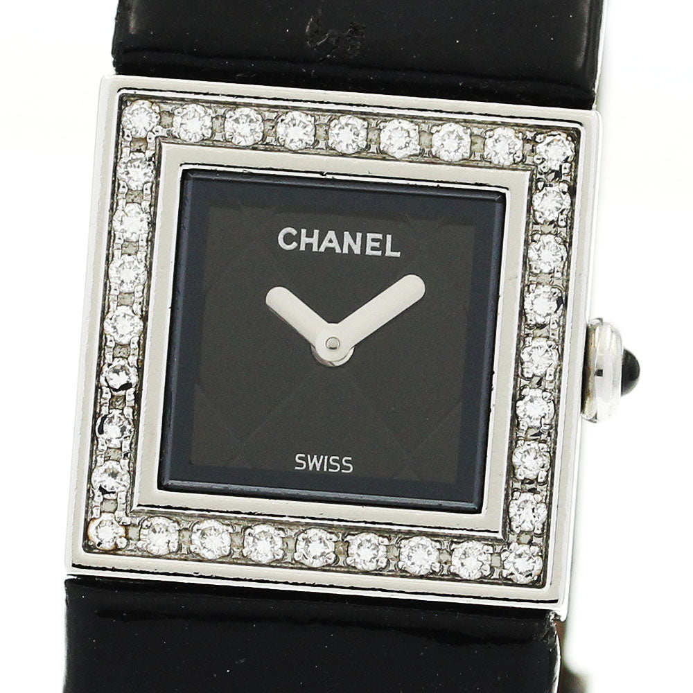 CHANEL Matrasse Diamond Bezel black Dial Quartz Ladies Watch_903465