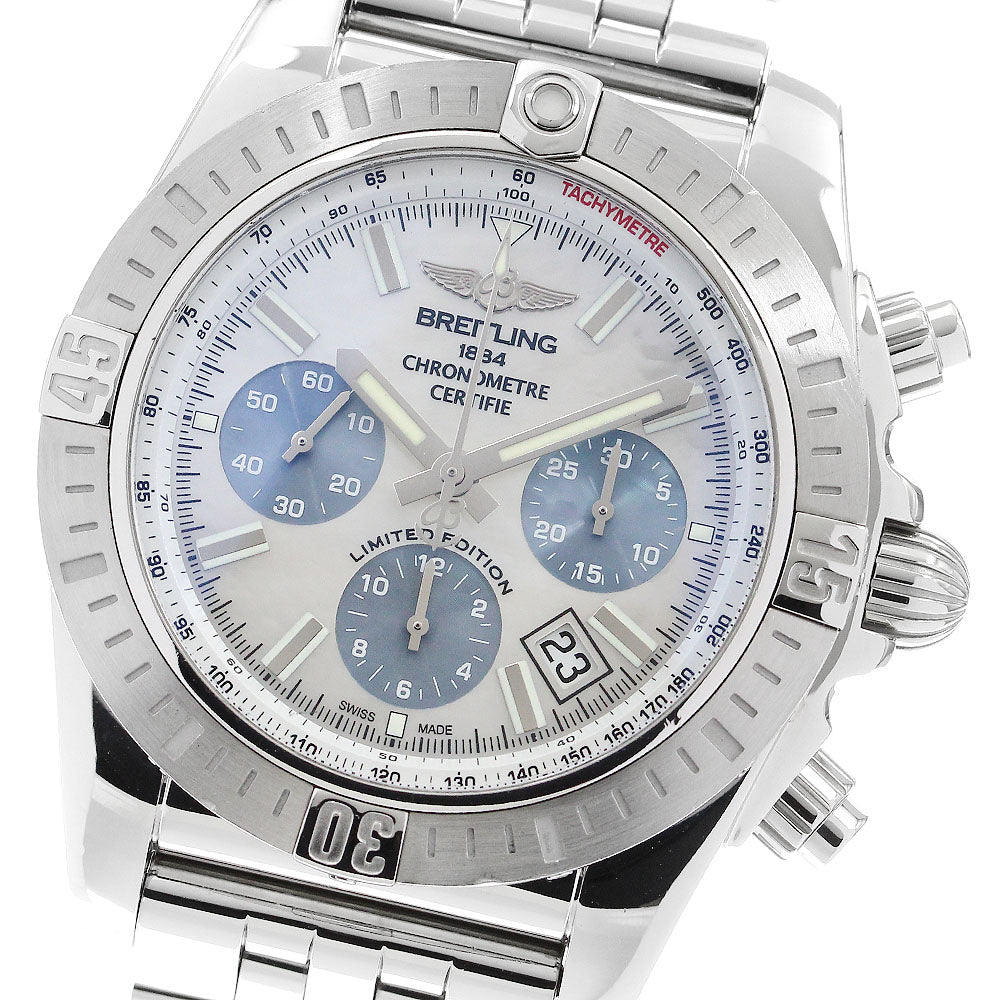 BREITLING Chronomat 44 Special Japan Limited AB0115 Date white shell/blue shell Dial Automatic Men's Watch_903599