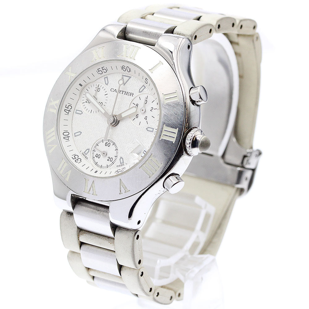 CARTIER CHRONOSCAPH W10184U2 Date Silver Dial Quartz Men's Watch_903660