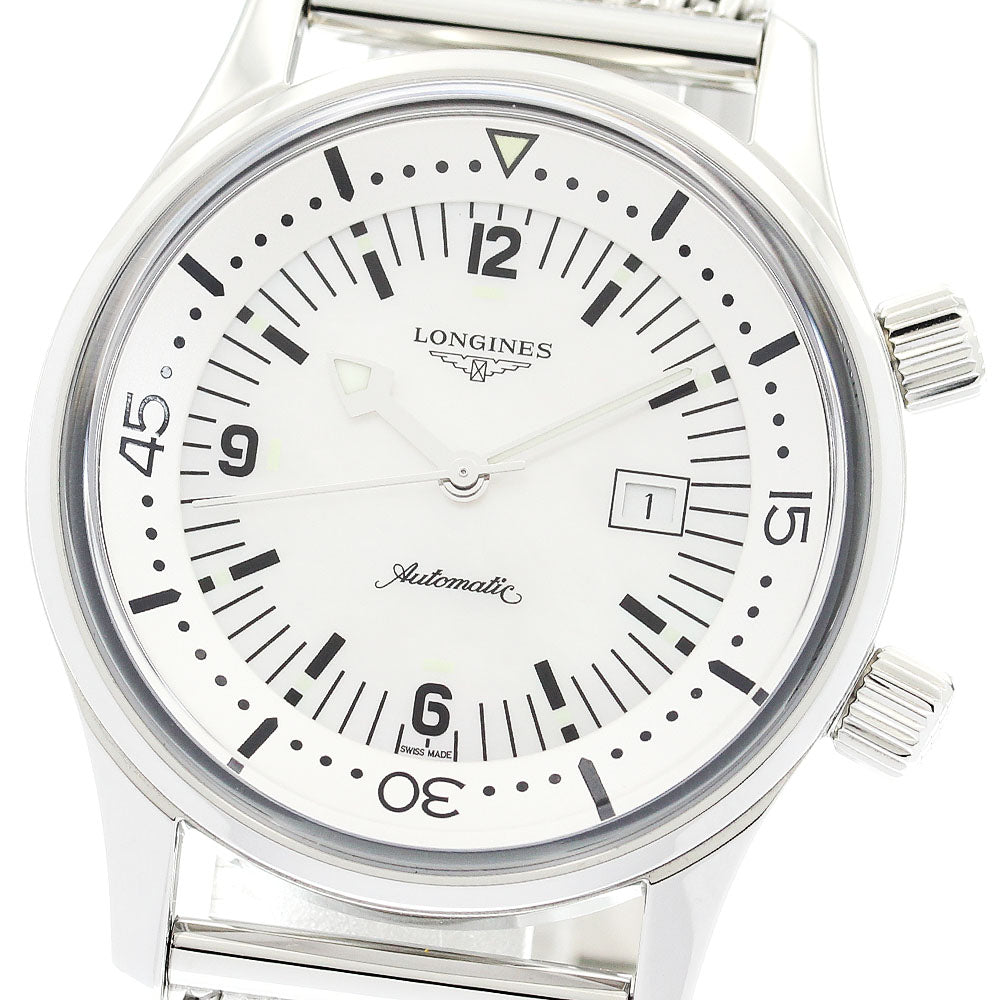 LONGINES Legend diver L3.374.4 Date White shell Dial Automatic Boy's Watch_903685