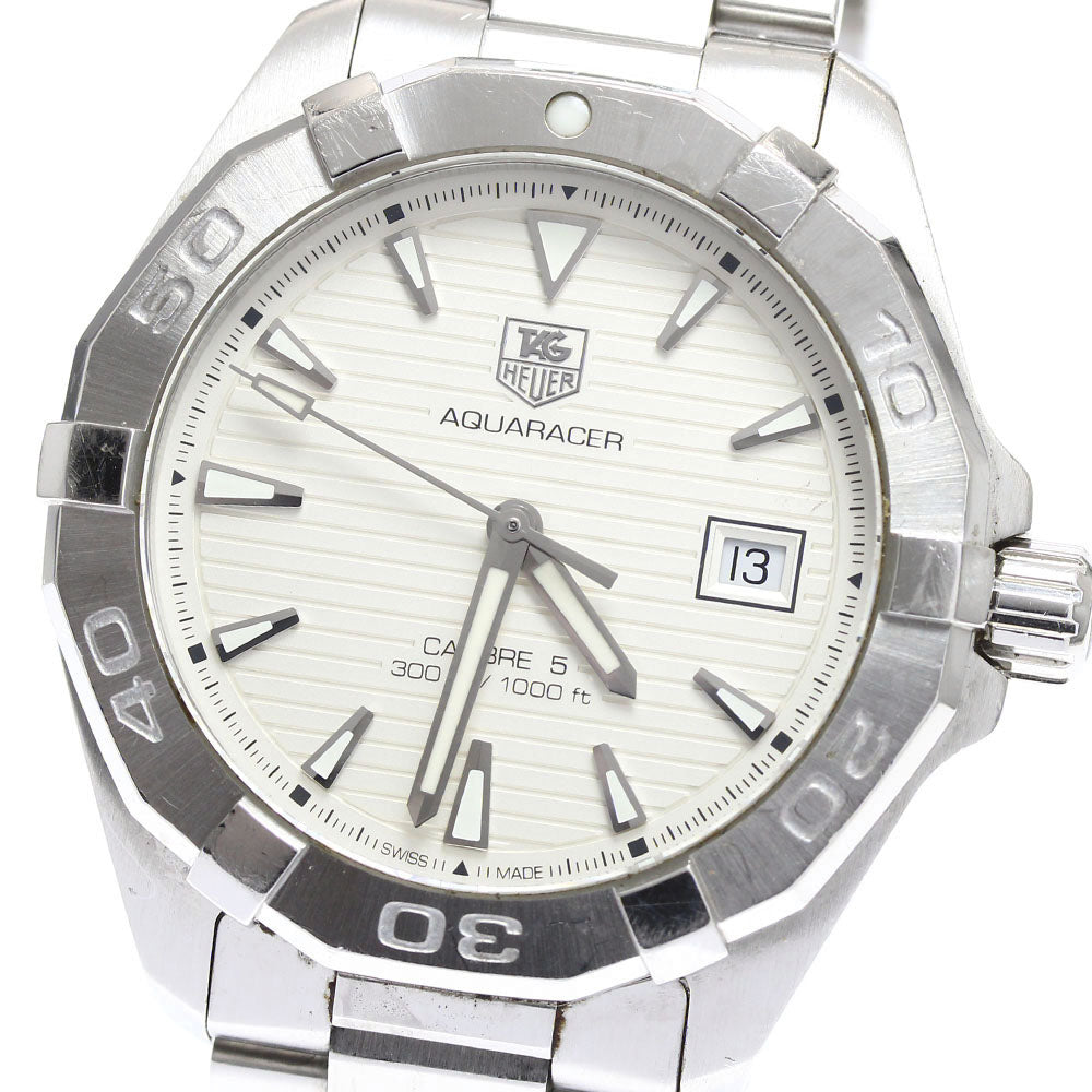 TAG HEUER Aqua racer WAY2111-0 Caliber 5 Date Silver Dial Automatic Men's Watch_903693