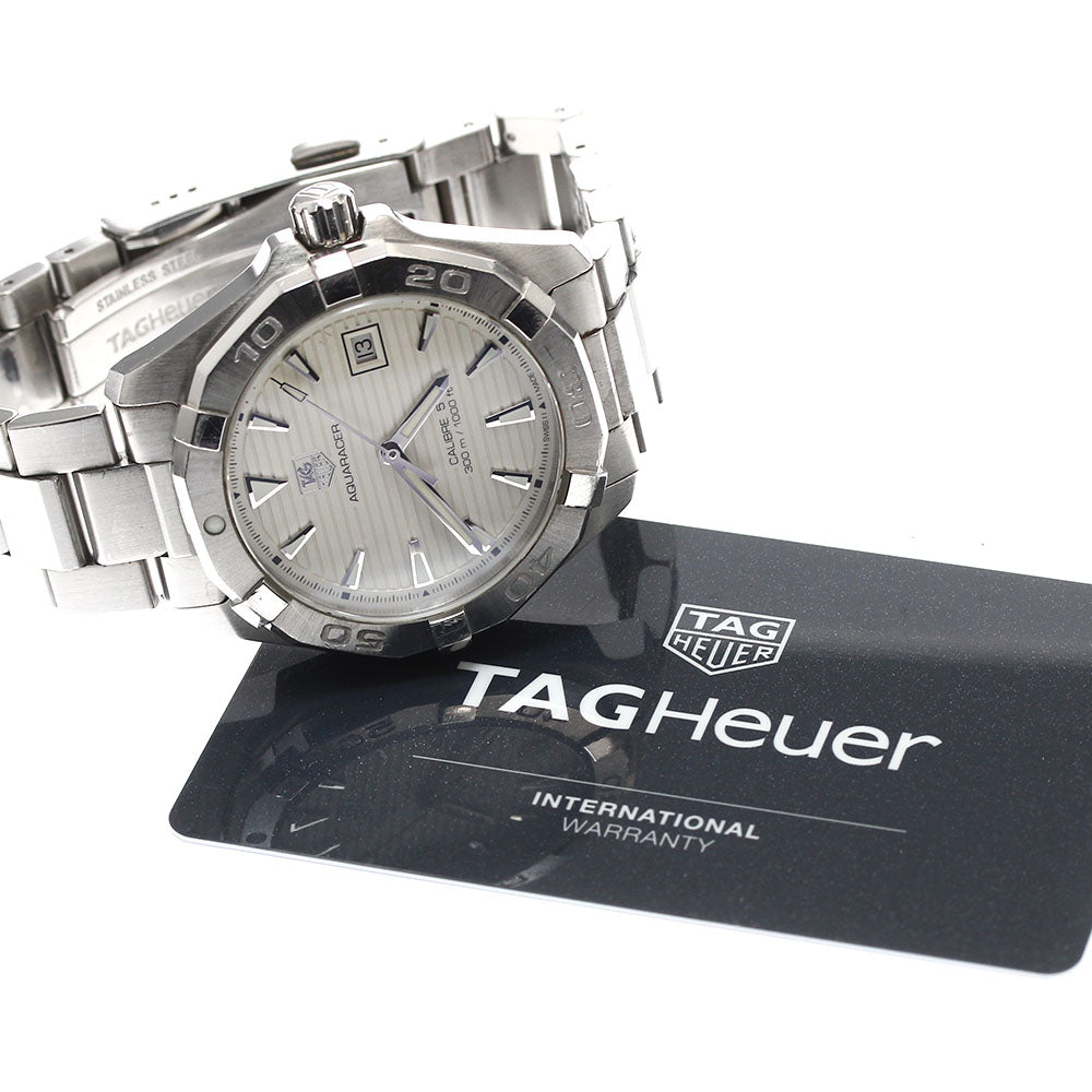TAG HEUER Aqua racer WAY2111-0 Caliber 5 Date Silver Dial Automatic Men's Watch_903693