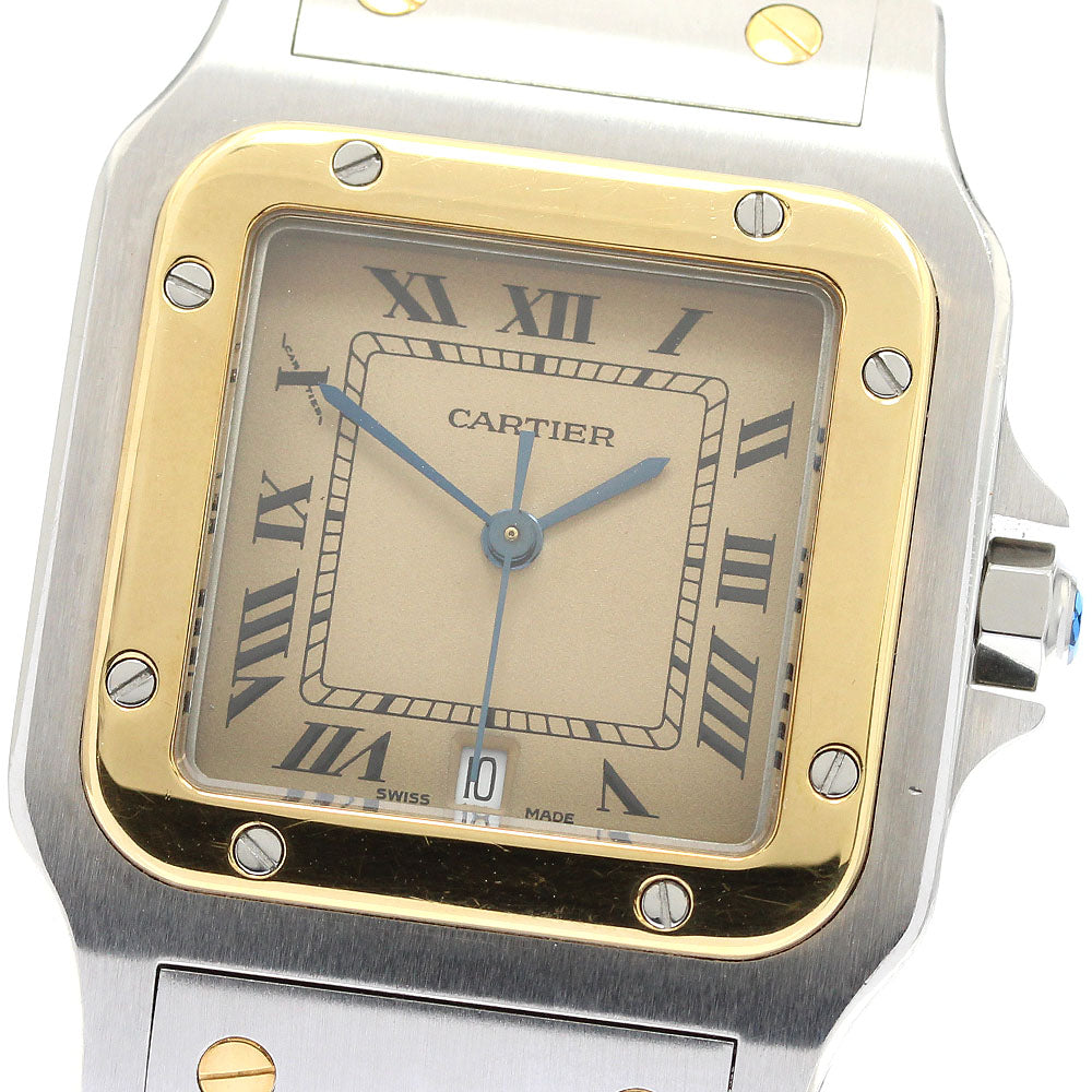 CARTIER Santos GalbeeLM W20011C4 Date beige Dial Quartz Men's Watch_903702