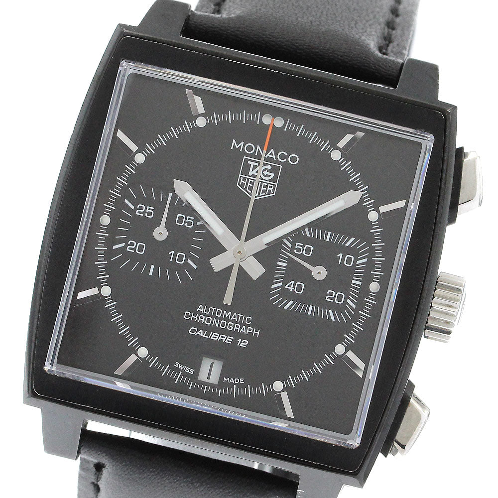 TAG HEUER Monaco Chronograph ACM Black Steel CAW211M Date Automatic Men's_903741