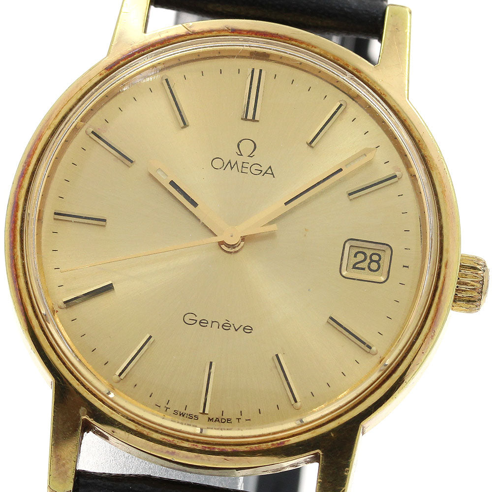 OMEGA Geneve 136.0104 Date Cal.1030 Gold Dial Hand Winding Men's Watch_903774