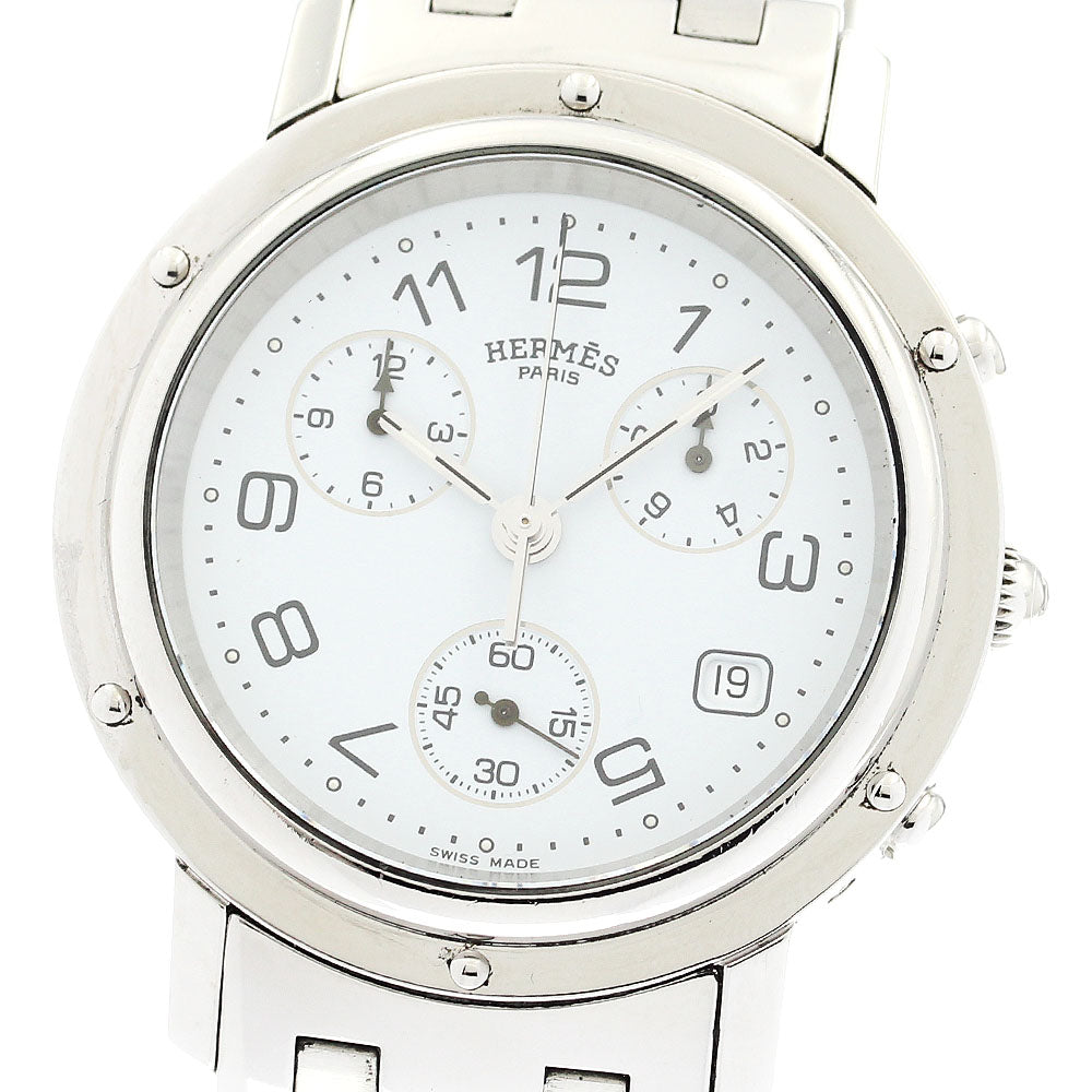 HERMES Clipper chrono CL1.910 Date white Dial Quartz Men's Watch_903798