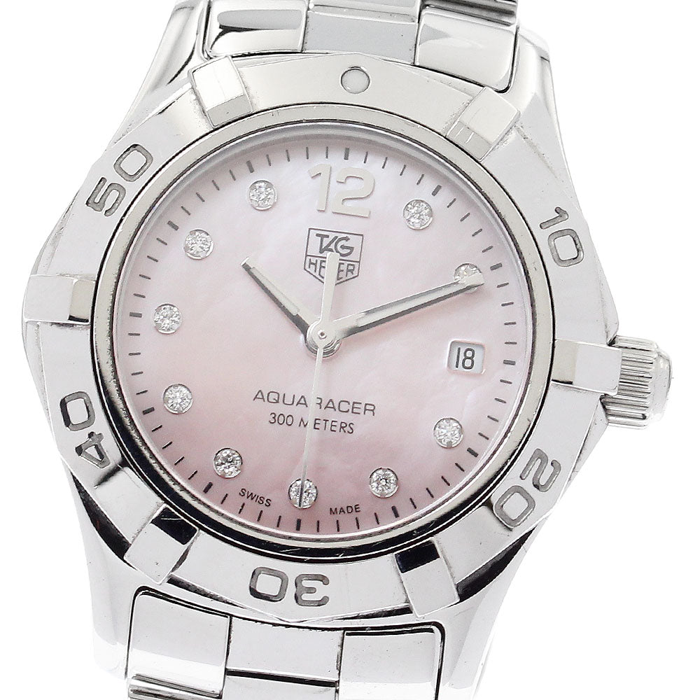 TAG HEUER Aqua racer WAF141A.BA0824 10P diamond date Pink shell Dial Quartz Ladies Watch_903802