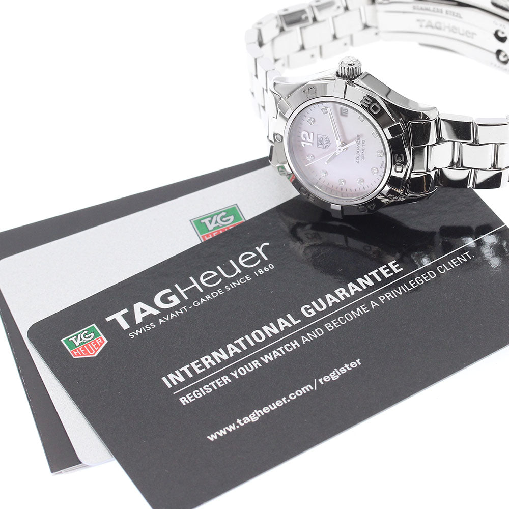 TAG HEUER Aqua racer WAF141A.BA0824 10P diamond date Pink shell Dial Quartz Ladies Watch_903802