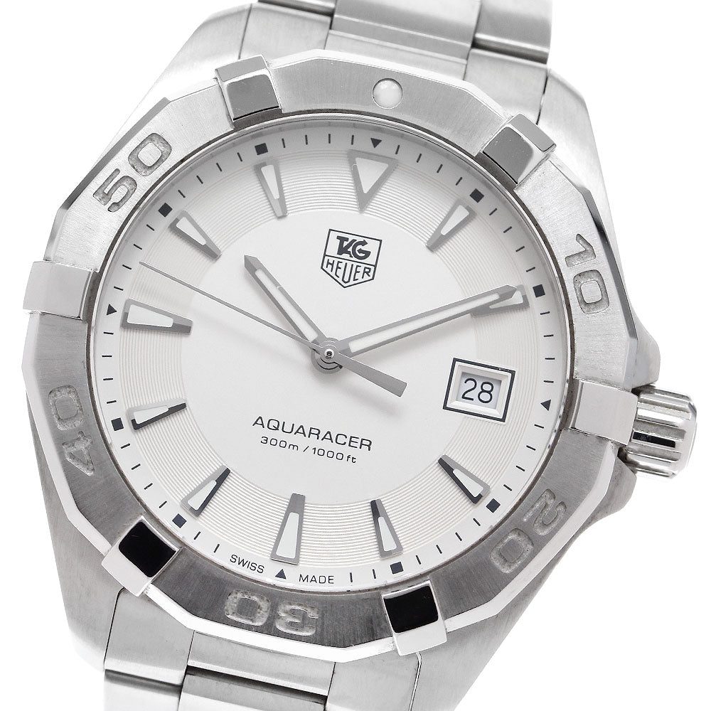 TAG HEUER Aqua racer WAY1111 Date Silver Dial Quartz Men's Watch_903810