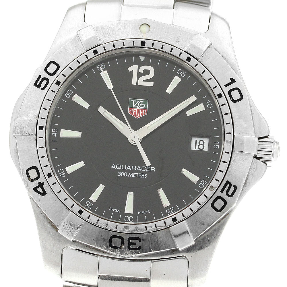 TAG HEUER Aqua racer WAF1110 Date Black Dial Quartz Men's Watch_903820