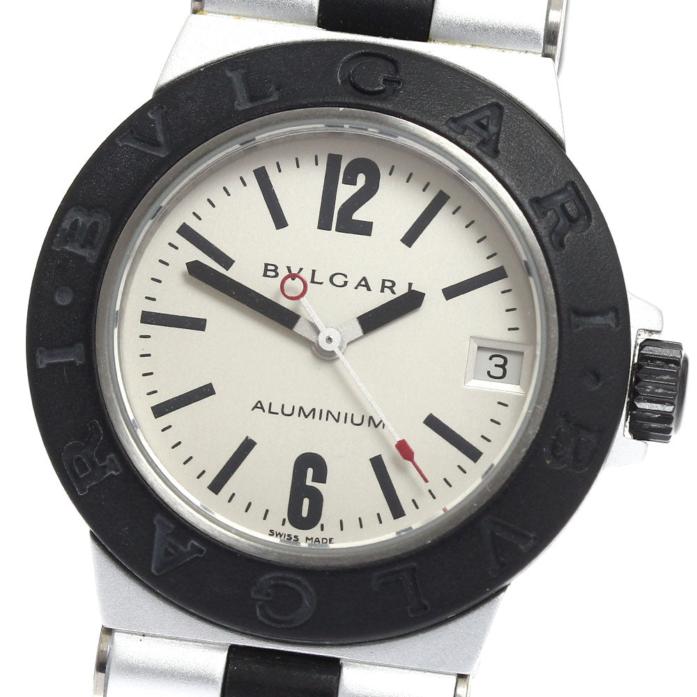 BVLGARI aluminum AL32TA Date Silver Dial Quartz Boy's Watch_903824