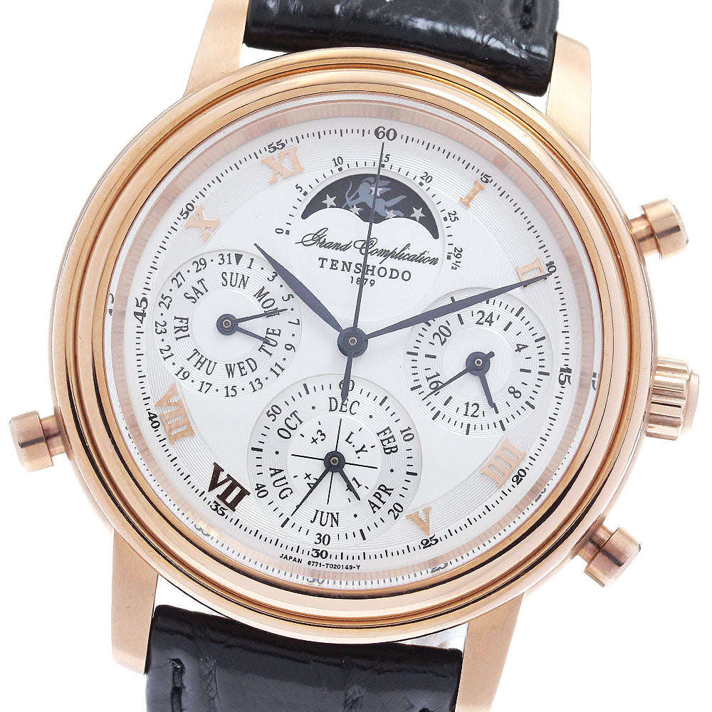 TENSHODO Grand complication 6771-T012779 Moon phase Triple calendar Silver Dial Quartz Men's Watch_903826