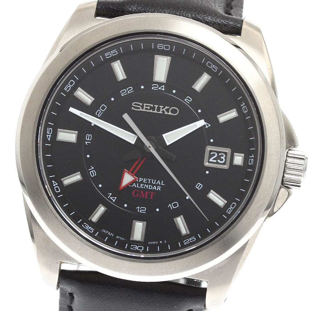 SEIKO Spirit 8F56-00M0/SBQJ015 GMT Perpetual calendar Quartz Men's Watch_903830