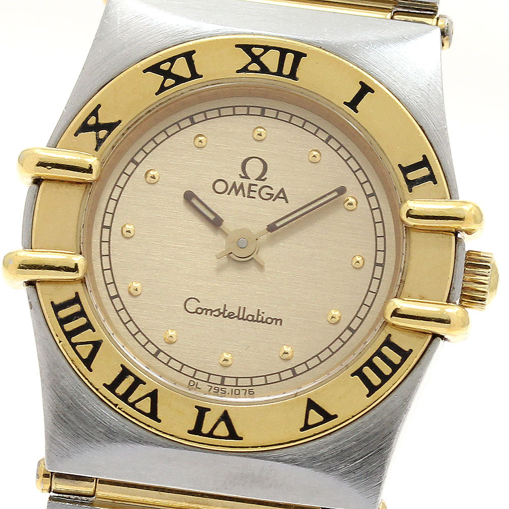 OMEGA Constellation YG bezel full bar gold Dial Quartz Ladies Watch_903883