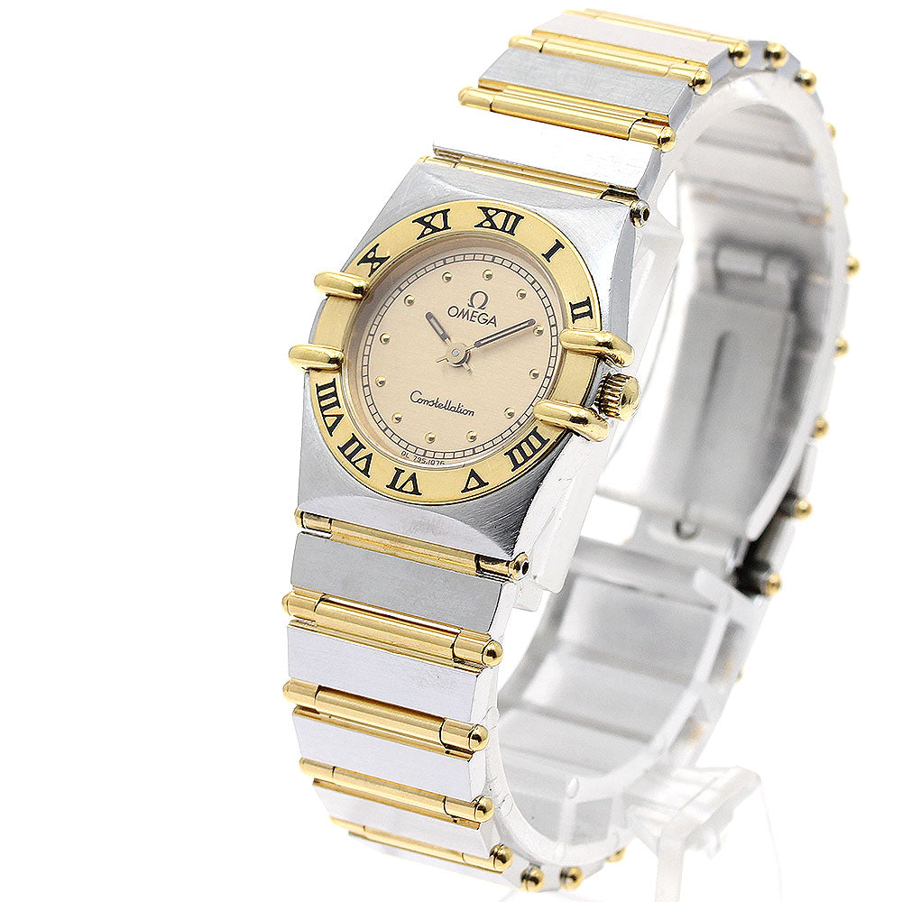 OMEGA Constellation YG bezel full bar gold Dial Quartz Ladies Watch_903883