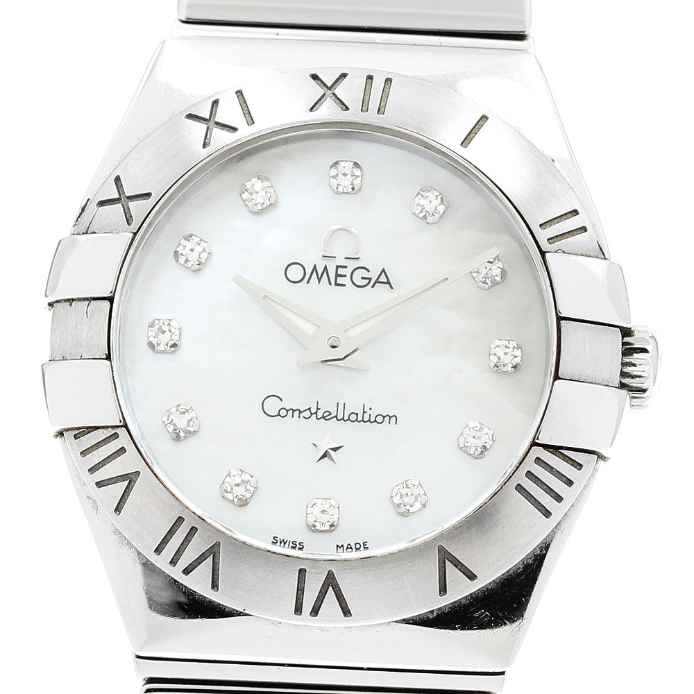 OMEGA Constellation polish 123.10.24.60.55.002 12P diamond White shell Dial Quartz Ladies Watch_903887
