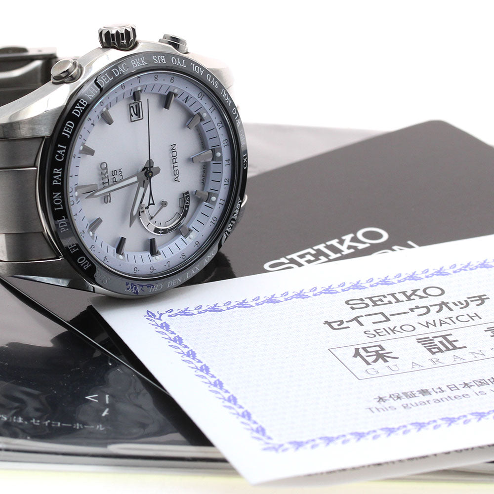 SEIKO Astron SBXB093/8X22-0AG0-2 white Dial Solar Powered Radio Men's_903890