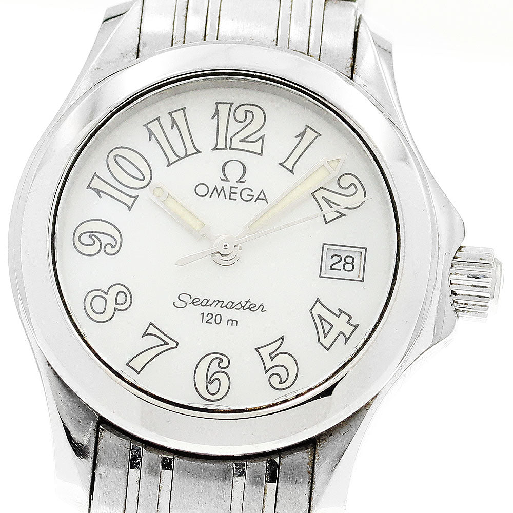 OMEGA Seamaster120 2581.70 Date White shell Dial Quartz Ladies Watch_903892