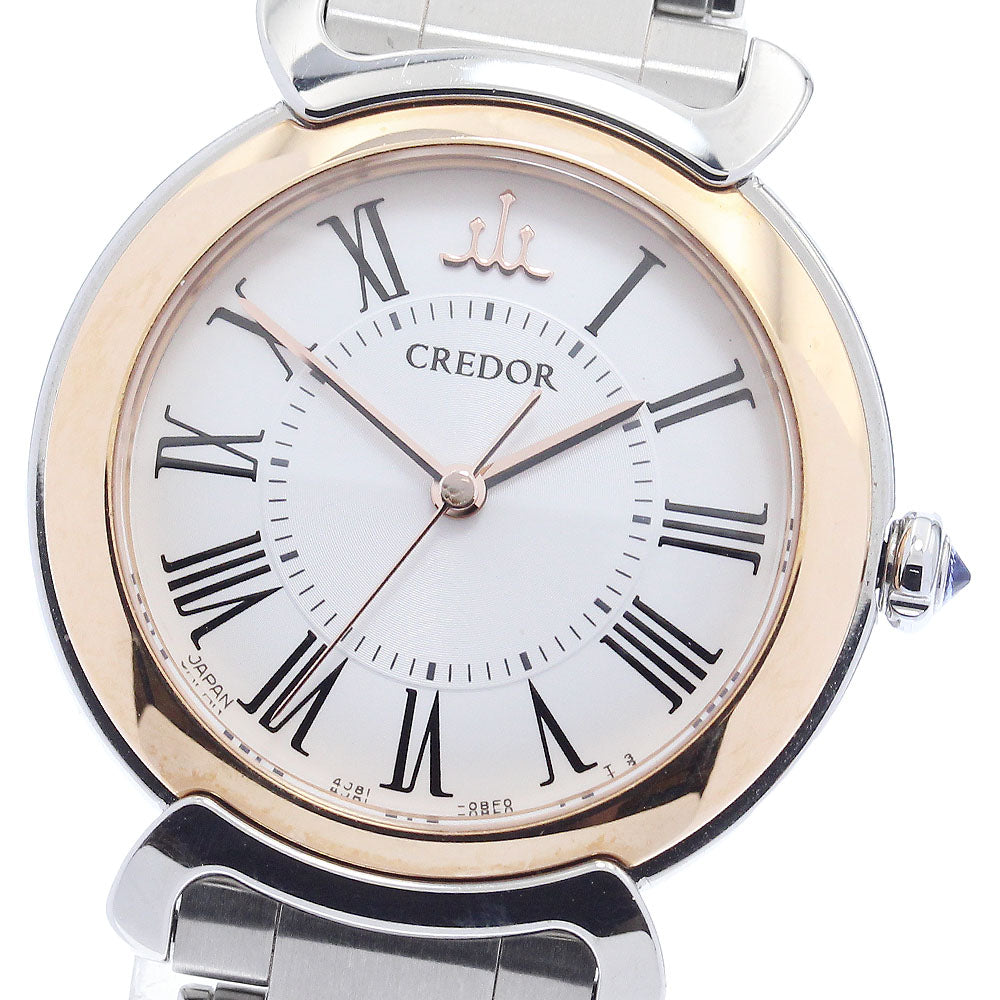 SEIKO CREDOR Linearx 4J81-0AY0/GSAS938 Silver Dial Quartz Ladies Watch_904265