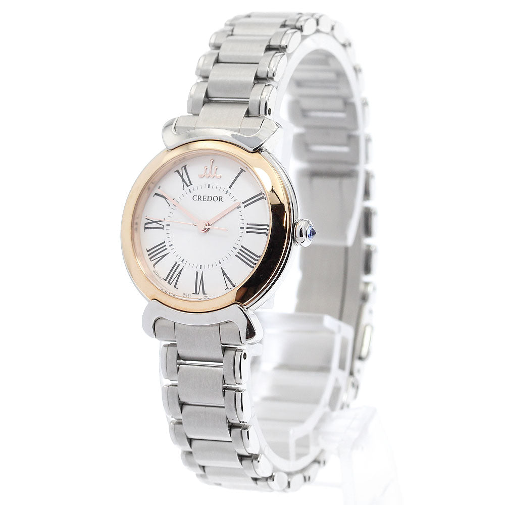 SEIKO CREDOR Linearx 4J81-0AY0/GSAS938 Silver Dial Quartz Ladies Watch_904265