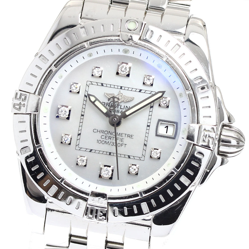 BREITLING Galactic 32 A71356 Date White shell Dial Quartz Ladies Watch_904266