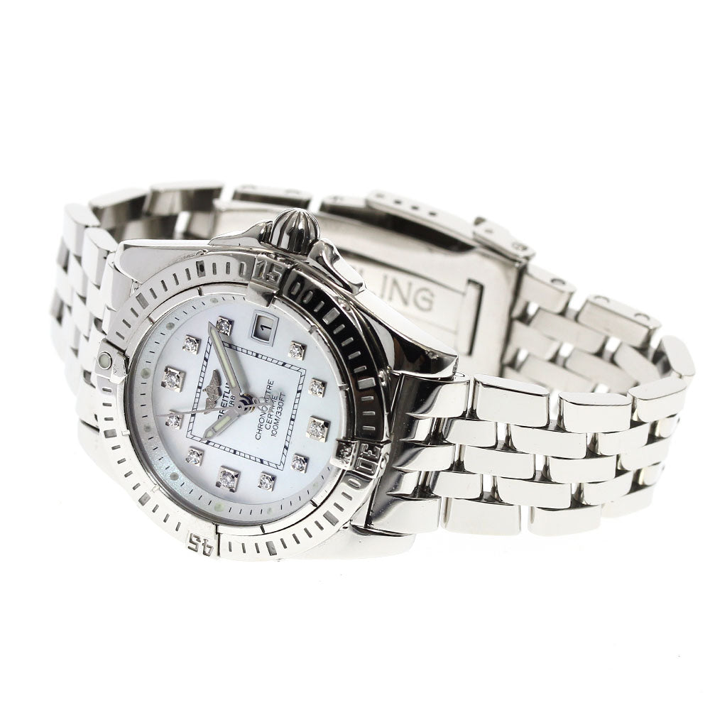 BREITLING Galactic 32 A71356 Date White shell Dial Quartz Ladies Watch_904266
