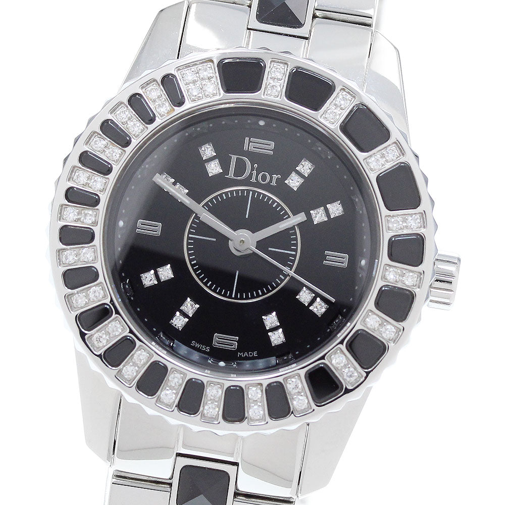 Dior crystal CD112116 Diamond Bezel black Dial Quartz Ladies Watch_904273