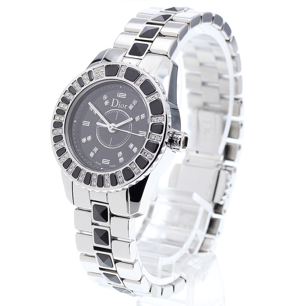 Dior crystal CD112116 Diamond Bezel black Dial Quartz Ladies Watch_904273
