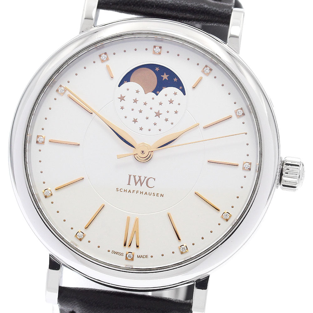 IWC SCHAFFHAUSEN Portofino IW459011 Moon Phase 12P Diamond Quartz Men's_904287