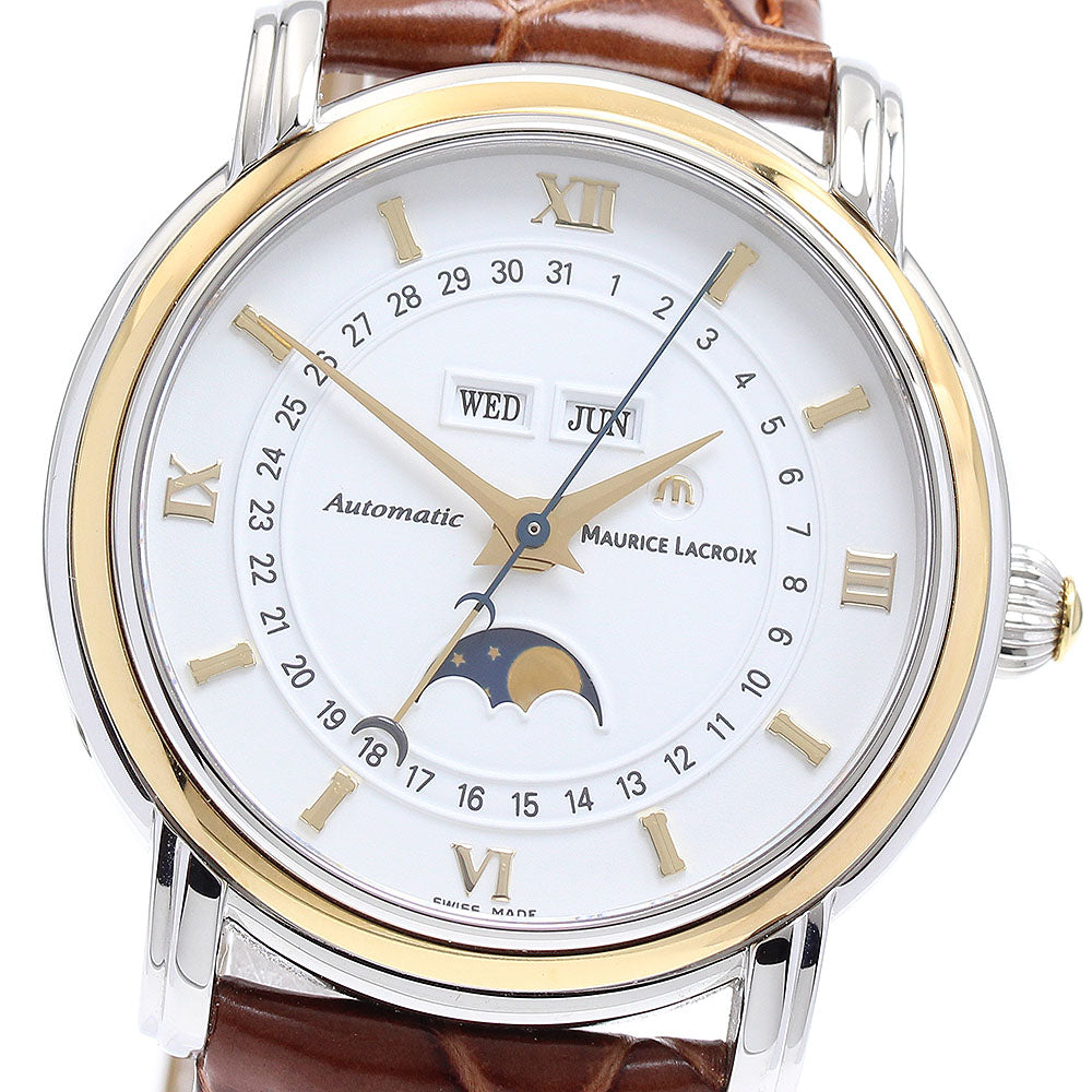 Maurice Lacroix Masterpiece MP6347 Moon phase Triple calendar white Dial Automatic Men's Watch_904323